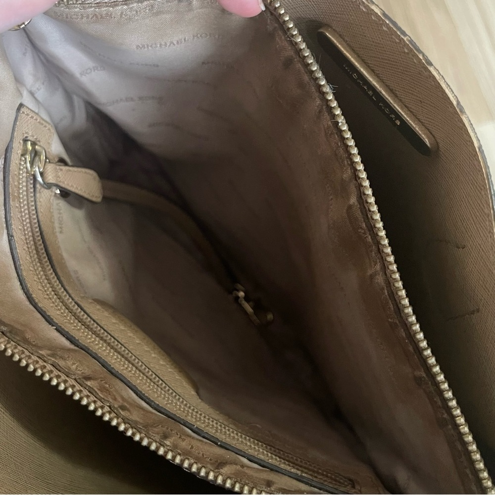 Michael Kors Brown and Tan Shoulder Bag with Structured Design - Picture 13 of 13